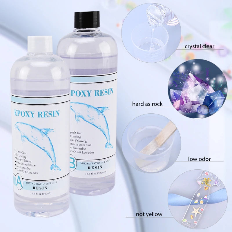 1:1 Clear Epoxy Resin Casting Kit – Crystal Clear Art Resin with Measuring Cups & Accessories