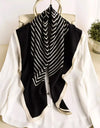 Women Scarf Silk Feeling Hair Neck Square Brand Office bandanna muffler Waiter Flight Attendants Handkerchief Rings wrap