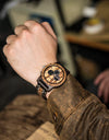 Wooden Watch in Quartz Stop Wristwatches Chronograph Waterproof Luminous Hands