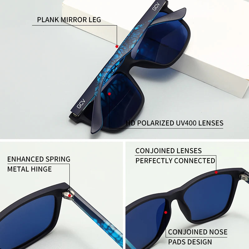Ultralight TR90 Square Polarized UV400 Mirror Sports Sunglasses for Men Women