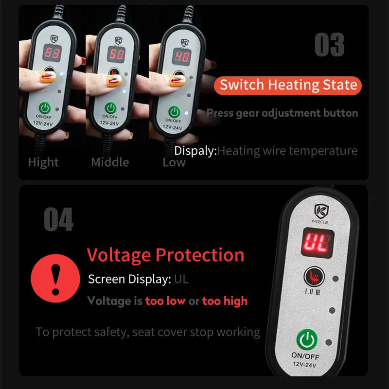 12V 24V Heated Car Seat Cover Universal Winter Electric Heating Cushion