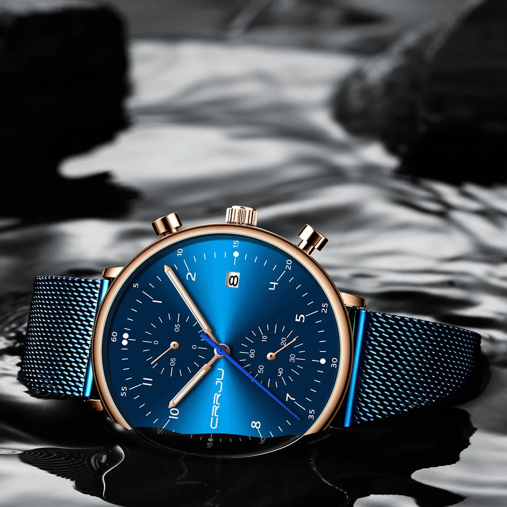 Mens Watch Top Luxury Brand Men Stainless Steel WristWatch Men's Military waterproof Date Quartz watches relogio masculino