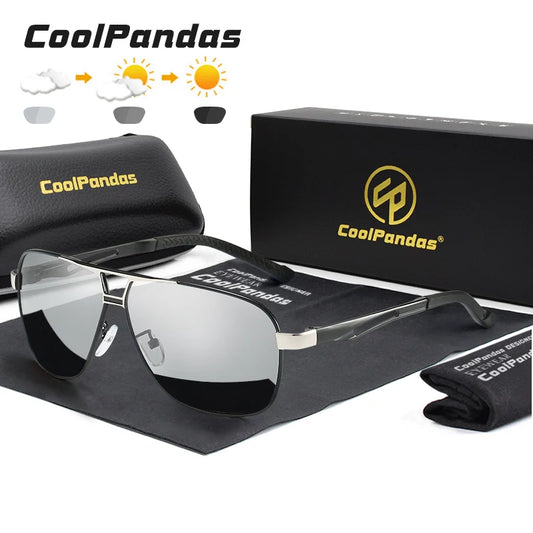Vintage Aviation Photochromic Polarized UV400 Anti-Glare Driving Sunglasses for Men Women