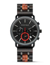 Classic Watches Metal with Wood Wristwatch Quartz Stopwatches Auto Date Display