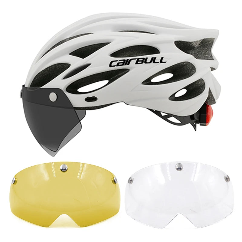 Lightweight LED Cycling Helmet With Visor For Road And Mountain Bike