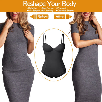 Women Shapewear Bodysuits Waist Trainer Vest Slim Full Body Shaper Built-In Bra Camisole Tops Tummy Control Slimming Underwear