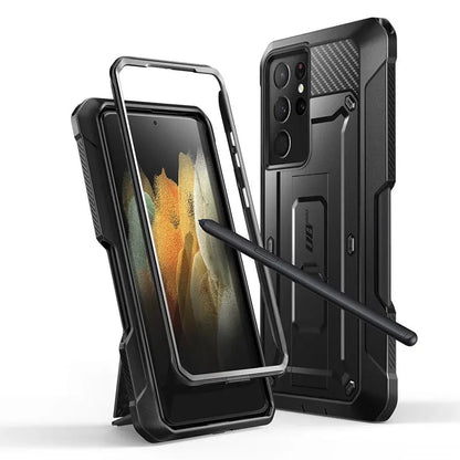 For Samsung Galaxy S21 Ultra Case 5G (2021 Release) UB Pro Full-Body Dual Layer Rugged Holster Kickstand with S Pen Slot