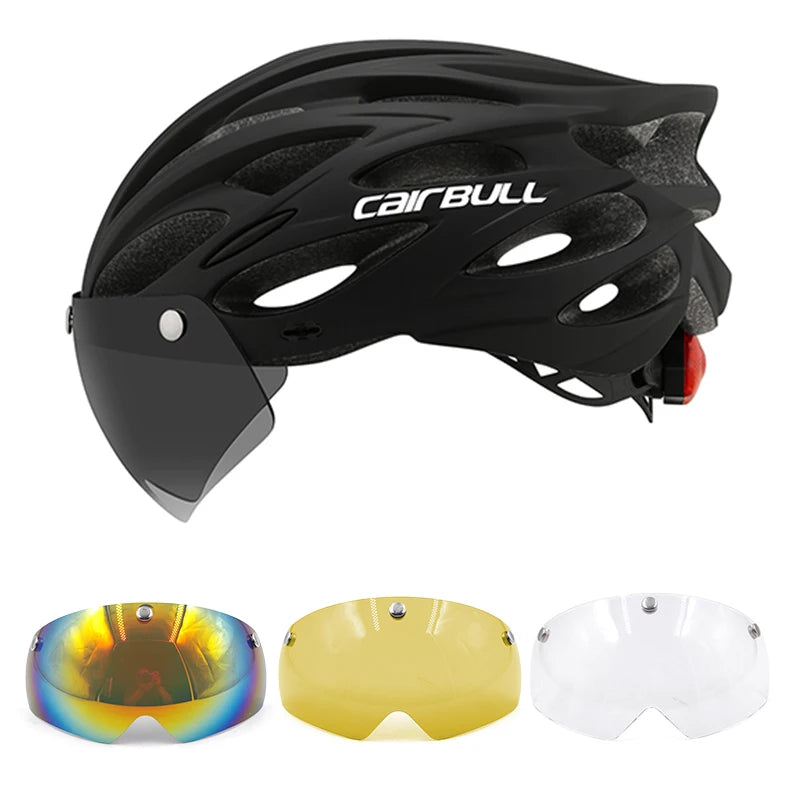 Lightweight LED Cycling Helmet With Visor For Road And Mountain Bike