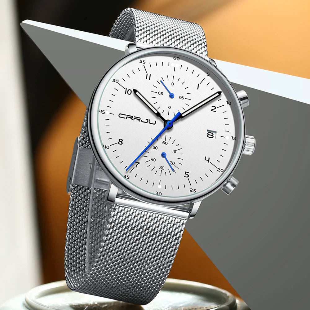 Mens Watch Top Luxury Brand Men Stainless Steel WristWatch Men's Military waterproof Date Quartz watches relogio masculino