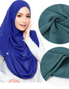Muslim Chiffon Hijab Women Bubble Chiffon Scarf For Women Ladies Veil Muslim Islam Solid Color Malaysia Wrap Scarves