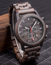 Wood Quartz Stop Watch Timer Luxury Chronograph Wristwatch Auto Date