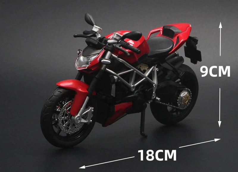 1/12 Streetfighter Alloy Sports Motorcycles Model Diecast Simulation Metal Racing Street Motorcycles Model Sound Light Gift