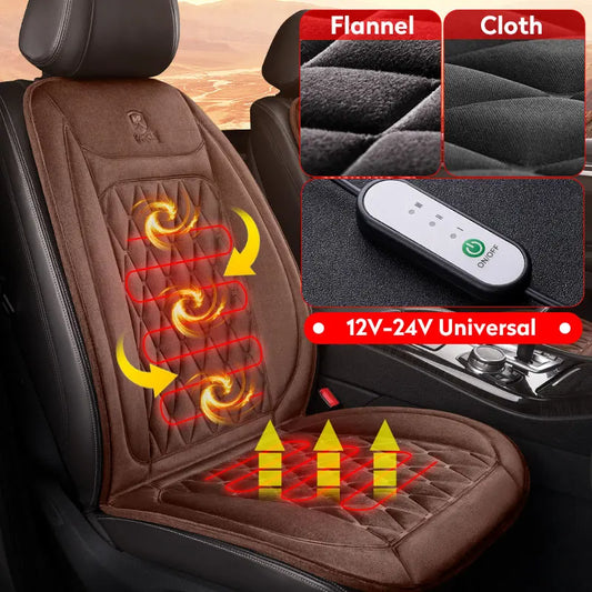 Heated Car Seat Cover 12V 24V Universal Quick Heating Cushion With Intelligent Temperature Controller