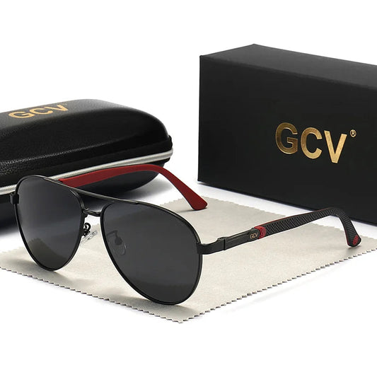 Vintage Aluminum Polarized UV400 Mirror Classic Oval Sunglasses for Men Outdoor Driving Glasses