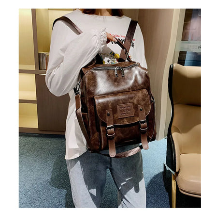 Backpack High Quality Youth PU Leather Backpacks School Shoulder Bag Bagpack