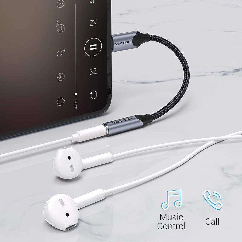 Type C to 3.5 Jack Earphone USB-C Type C to 3.5mm Headphone AUX Adapter Audio Cable for Huawei P40 P30 Pro Xiaomi 10 9