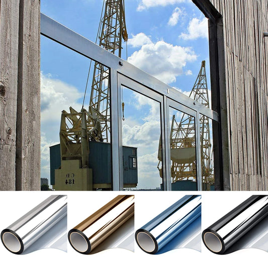 Window Privacy Film One Way Daytime Mirror Tint UV Heat Control Vinyl Stickers Sun Block Glass Paper Door Covering Reflective