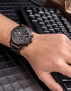 Wood Quartz Stop Watch Timer Luxury Chronograph Wristwatch Auto Date