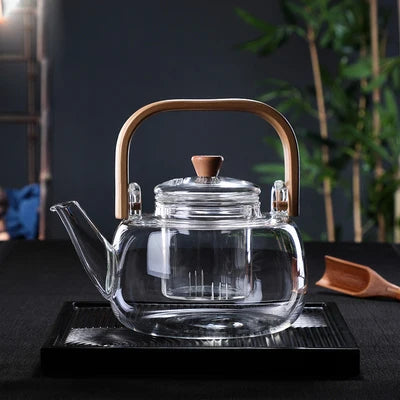 Borosilicate Glass Tea Pot with Filter Heat Resistant Thickened Japanese Style Tea Maker
