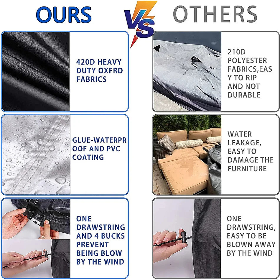 L Shape Corner Outdoor Sofa Cover Waterproof Rattan Corner Furniture Cover V Shape Sofa Table Chair Protective Dust Covers