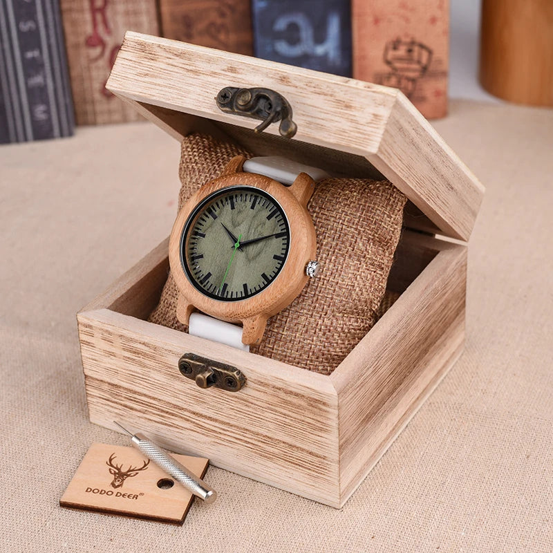 Wooden Watch Simple Casual Silicone Strap Quartz Wrist watch