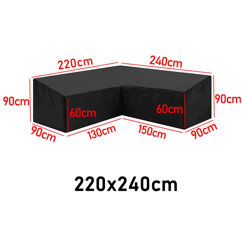 15 sizes Corner Outdoor Sofa Cover Garden Rattan Corner Furniture Cover V Shape L ShapeWaterproof Sofa Protect Set Dust Covers