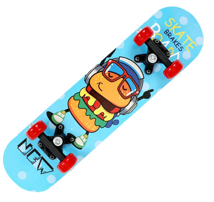 60CM Skateboard Beginner Cartoon Skateboard Maple Wood Deck Skate Board Outdoor Long Board Double Rocker Skateboard