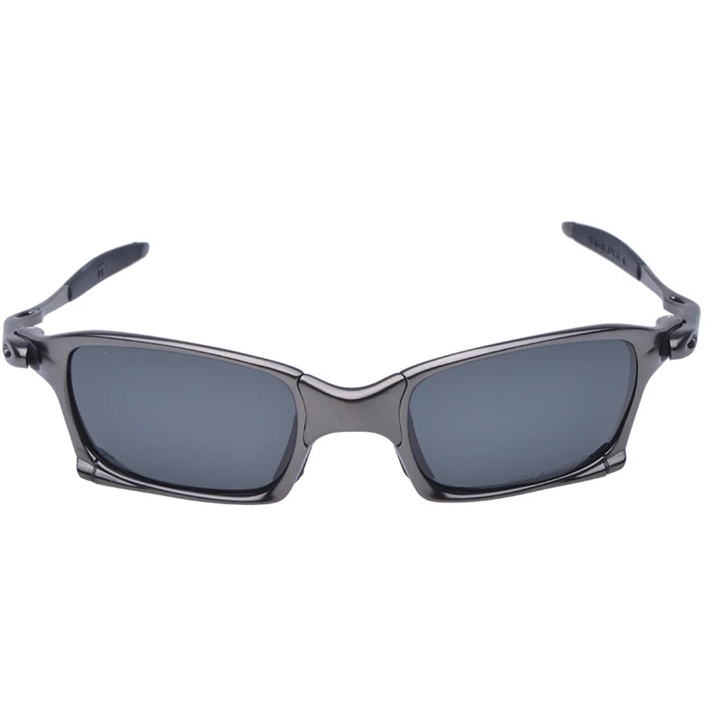 Polarized UV400 MTB Cycling Sunglasses – Black Metal Frame Riding Fishing Eyewear