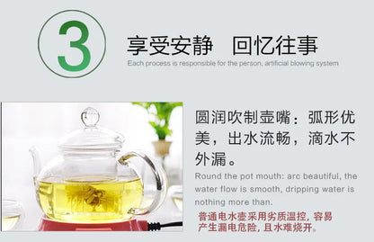 High Boron Silicon Filter Heat Resistant Glass Teapot Set Thick Glass Tea Pot High Temperature Teapot Plus Hot Kettle A