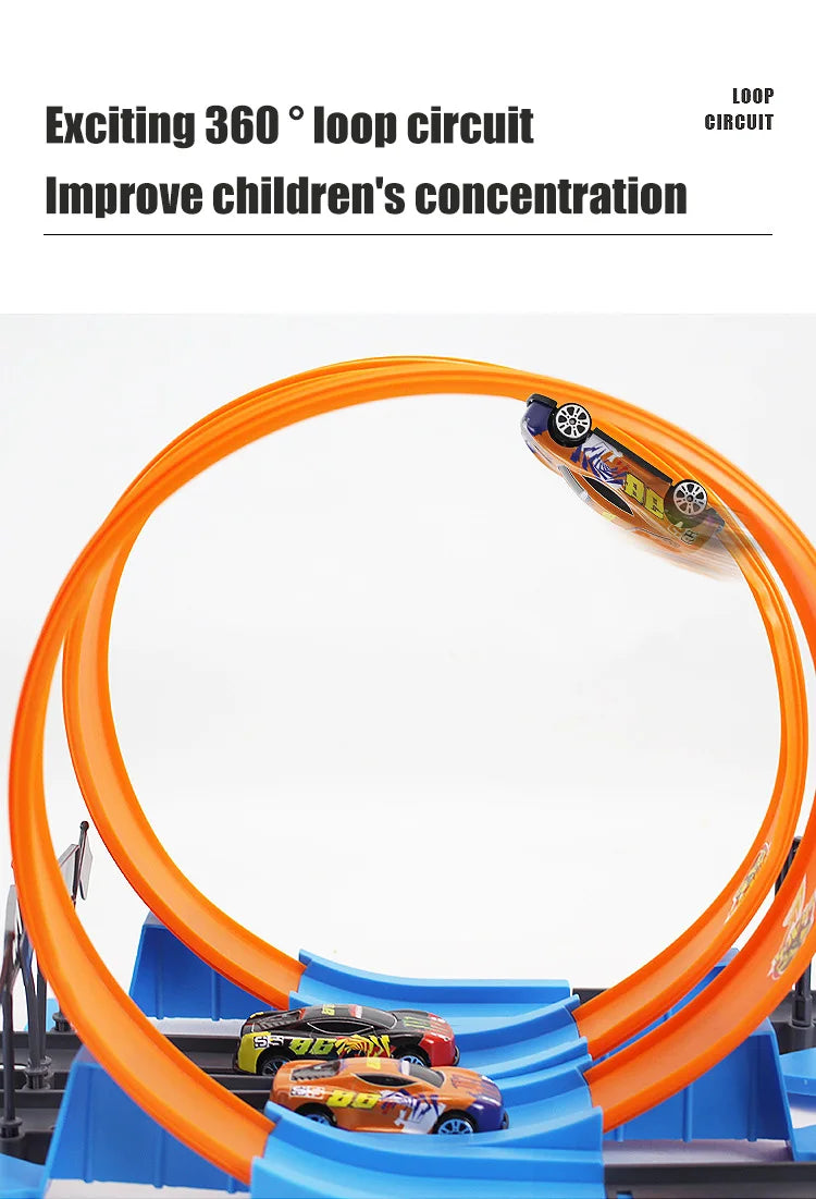 Stunt Speed Double Car Wheels Model Toys For  Racing Track Diy Assembled Rail Kits Educational Interactive Boy  Toy