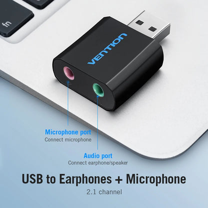 USB Sound Card USB Audio Interface headphone Adapter Soundcard for Mic Speaker Laptop PS4 Computer External Sound Card