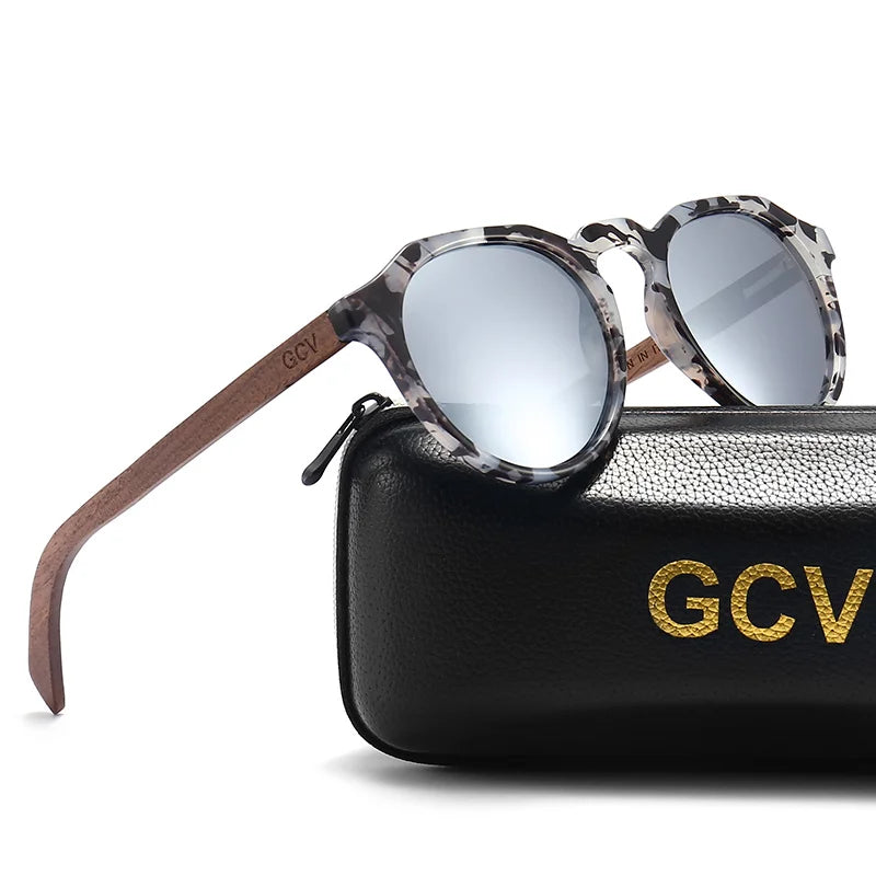 Walnut Wood Butterfly Polarized UV400 Fashion Sunglasses for Men Women Lightweight Luxury Eyewear