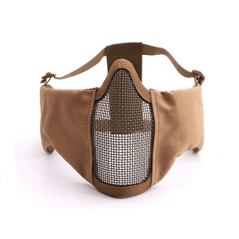 Airsoft Face Mask With Ear Mesh Face Breathable Mouth Mask Tactical Paintball Softair Protective Mask Shooting Hunting Equipment