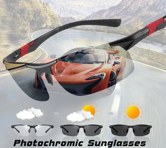 Aluminum Magnesium Frame Driving Photochromic Sunglasses Polarized Sun glasses Men