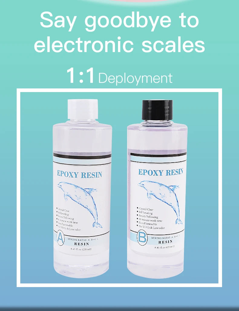1:1 Clear Epoxy Resin Casting Kit – Crystal Clear Art Resin with Measuring Cups & Accessories