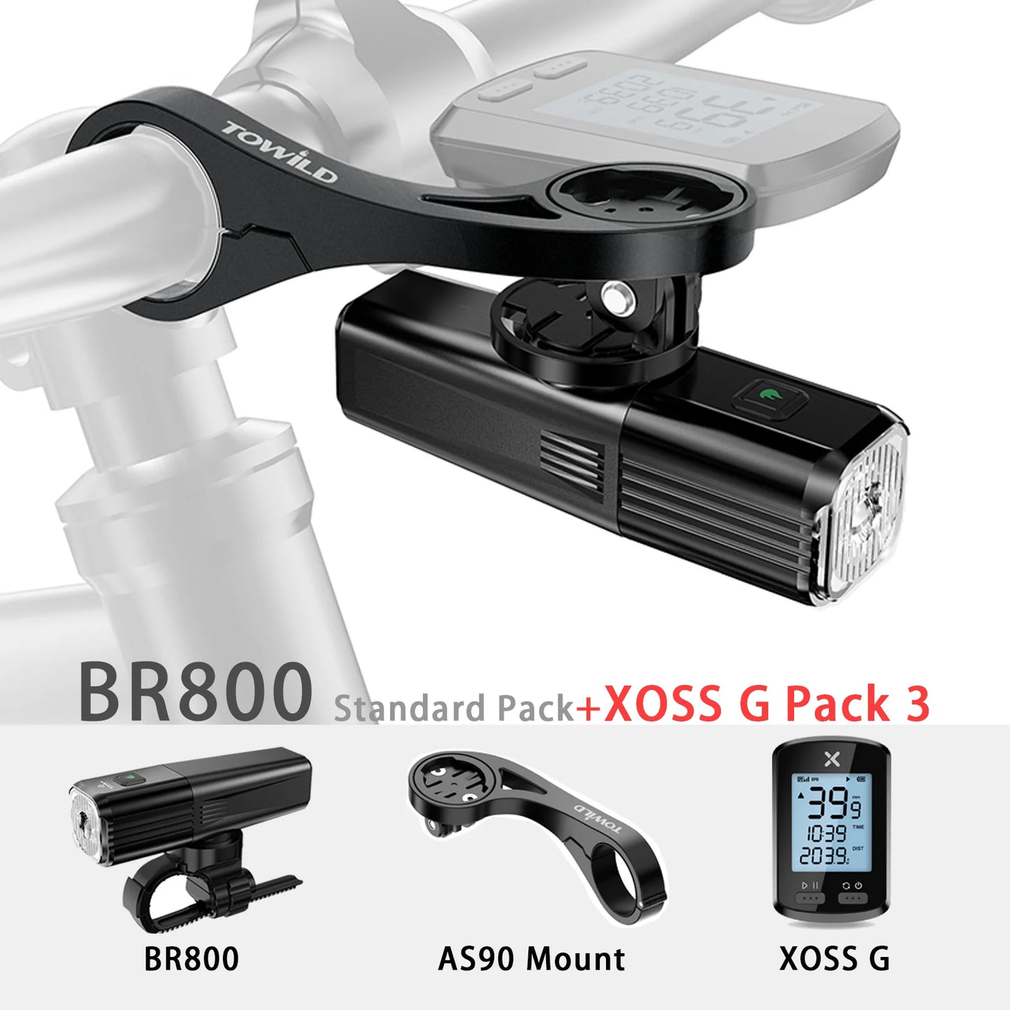 BR800 Bike Light with Tail Light USB Rechargeable LED MTB Front Lamp Headlight Aluminum Flashlight Bicycle Light