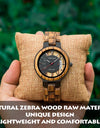 Wristwatches Quartz Watch Auto Date Real Wood Irregular Dial Colorful Band