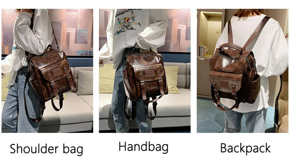 Backpack High Quality Youth PU Leather Backpacks School Shoulder Bag Bagpack