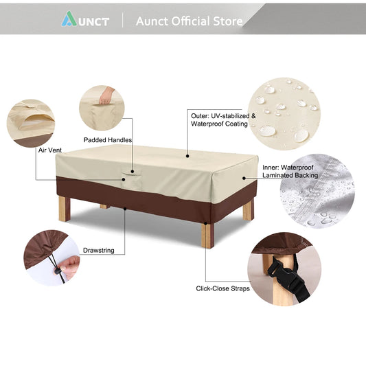 Heavy Duty Waterproof Patio Furniture Cover 420D Outdoor Dining Table Chair Rain Snow UV Protector