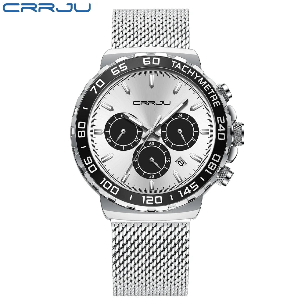 Men Watch Quartz New Japanese Chronograph Top Brand Waterproof Stainless Wristwatches with date Relogio Masculino