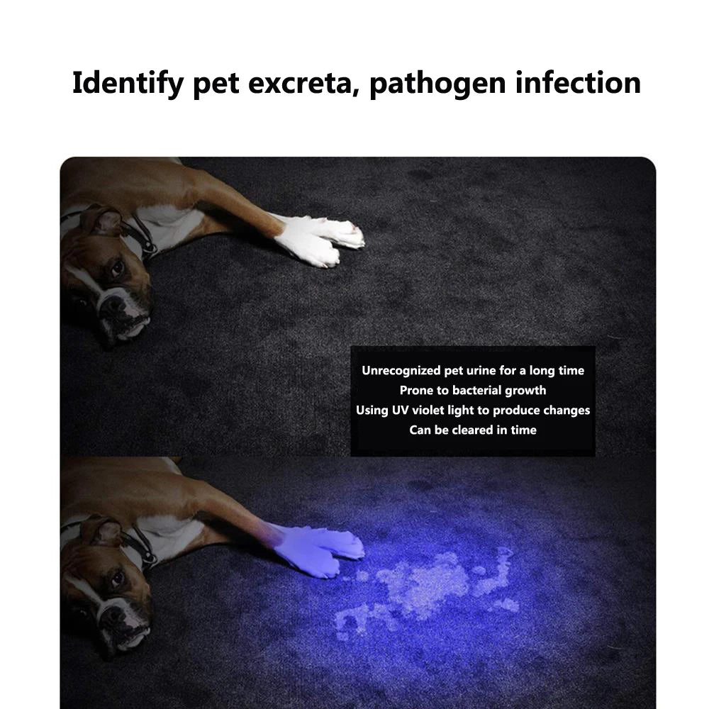 128 LED 395nm UV Blacklight Flashlight