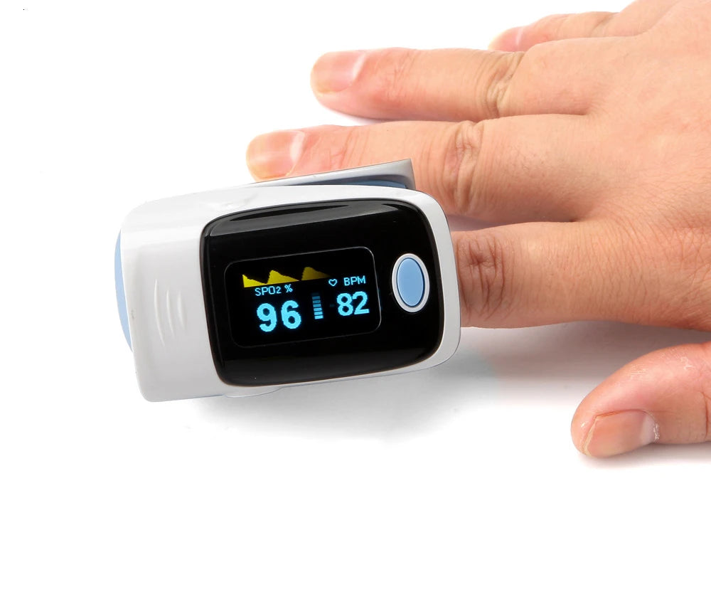Finger Pulse Oximeter OLED Blood Oxygen Saturation Heart Rate Monitor Oxymeters Medical With Respiratory Digital Oximeter