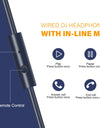 Wired HiFi Headphones Professional Studio DJ Headphones With Mic Over Ear Hi-Res Headset Monitoring For AMP Guitar Phone
