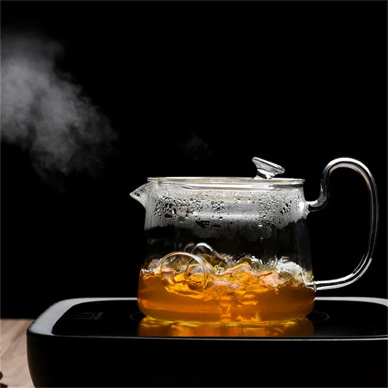 Japanese Style Transparent Glass Teapot with Infuser
