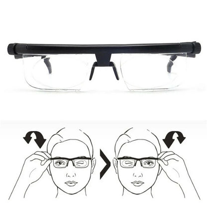 Focus Adjustable Men Reading Glasses Myopia Eyeglasses -6D to +3D Diopters Magnifying Glasses Variable Strength