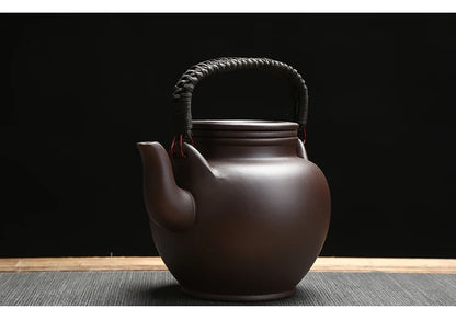 Chinese Purple Clay Tea Pot Chinese Kung Fu Large Capacity With Filter Handle Hand-painted Teapot Kettle Set