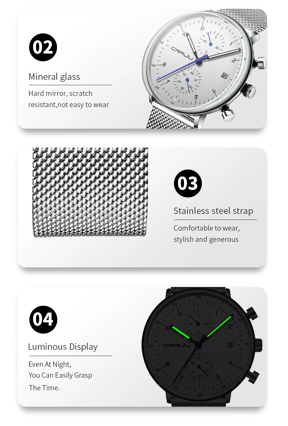 Mens Watch Top Luxury Brand Men Stainless Steel WristWatch Men's Military waterproof Date Quartz watches relogio masculino