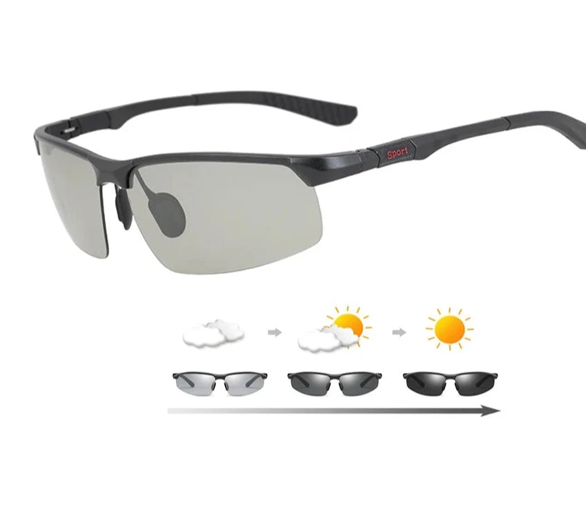 Driving Glasses Photochromic Polarized Sunglasses Men Aluminum Sport Goggle