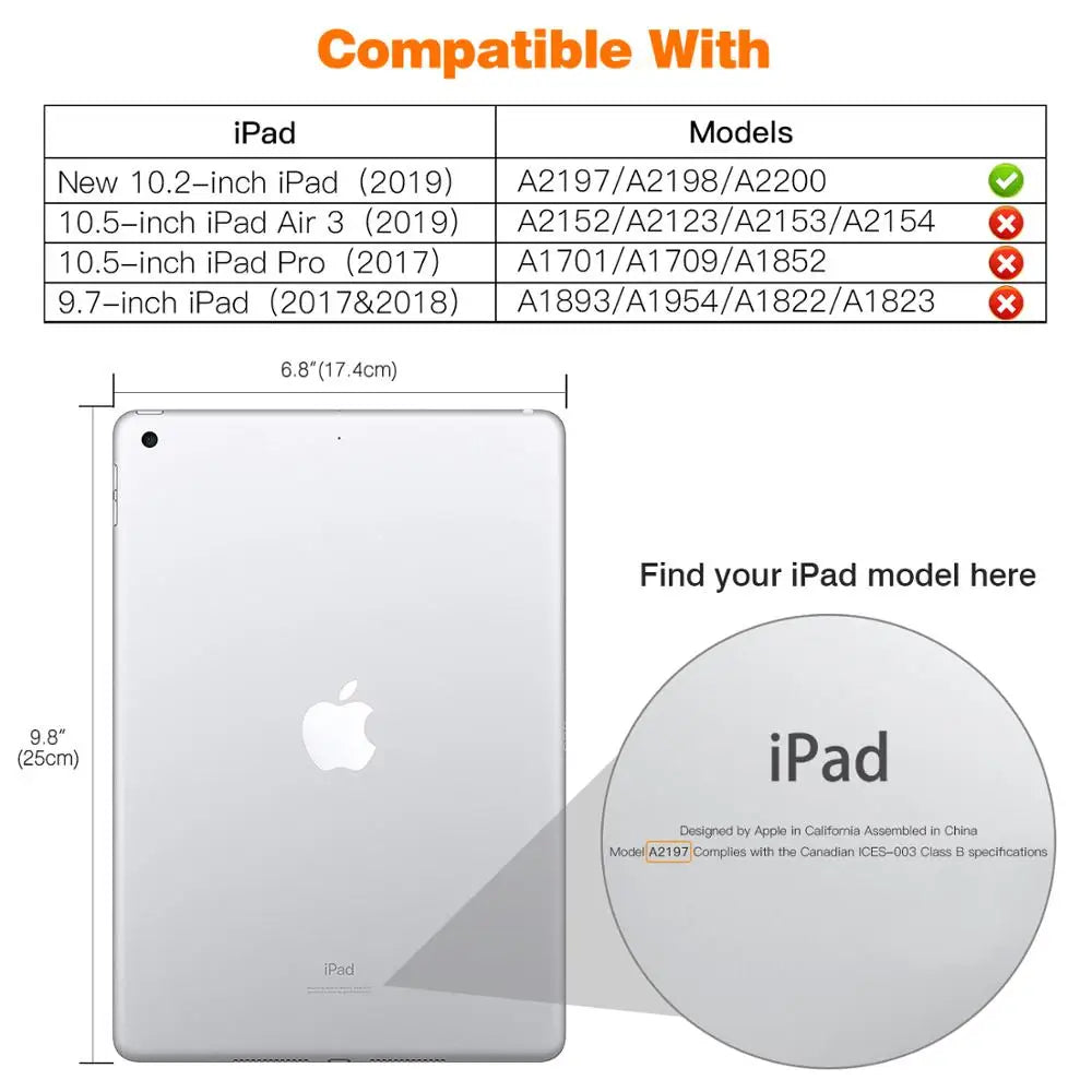 Case For 2019 New iPad 10.2",Frosted Transparent Slim Hard Plastic Protector Back Cover For Apple iPad 7th Generation 2019