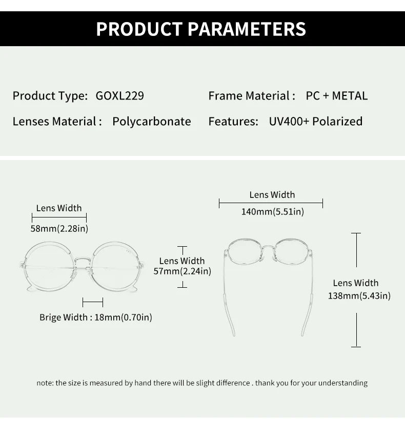 Round Frame Punk Style Polarized Sunglasses Metal Frame UV400 Unisex Fashion Eyewear
